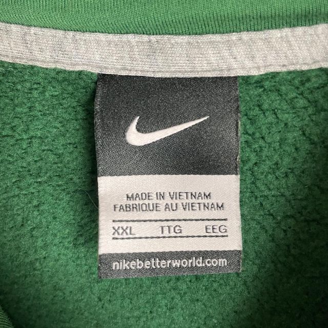 NIKE パーカー トラヴィススコット 入手困難 センター刺繍ロゴ 人気商品割引 トラヴィス着ナイキ USA製 90s スモールロゴ パーカー 緑 センターロゴ パーカー