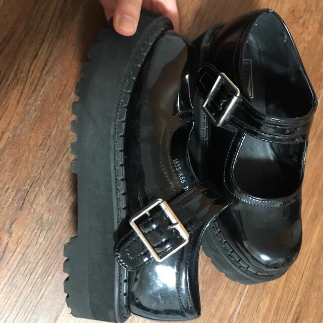 ロリータ パンプス 靴 厚底 シューズ レディース 黒　24cm レディースの靴/シューズ(ハイヒール/パンプス)の商品写真