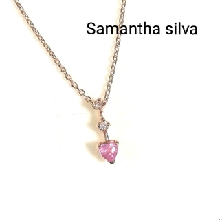サマンサシルヴァ(Samantha Silva)のサマンサ シルヴァ K10PG 2Pダイヤモンドトリロジーネックレス(美品)(ネックレス)