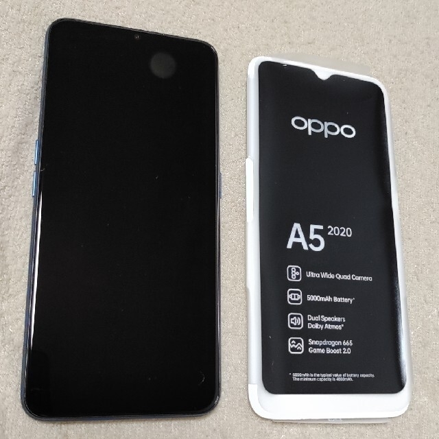 OPPO(オッポ)のOPPO A5 2020 SIMフリー スマホ/家電/カメラのスマートフォン/携帯電話(スマートフォン本体)の商品写真