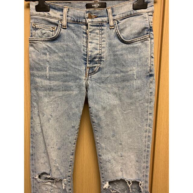 国内正規 AMIRI アミリ ショットガン加工 ニークラッシュ デニム-