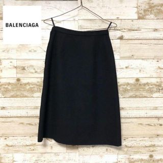 バレンシアガ(Balenciaga)のBALENCIAGA ◆ カシミヤ混　タイトスカート　38 ブラック ペンシル(ひざ丈スカート)