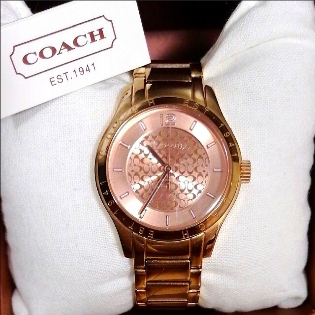 COACH(コーチ)のCOACH コーチ レディース腕時計 ゴールド ミニシグネチャー レディースのファッション小物(腕時計)の商品写真