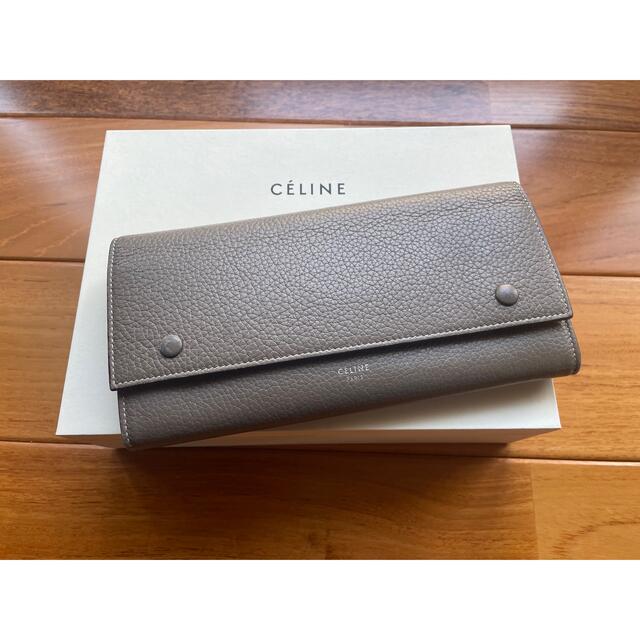 CELINE バイカラー長財布 グレージュ×イエローレディース