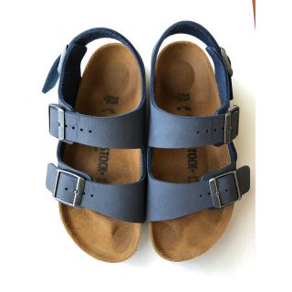 ビルケンシュトック(BIRKENSTOCK)の【美品・送料込み】ビルケンシュトック ミラノ サンダル　ブルー　ネイビー(サンダル)