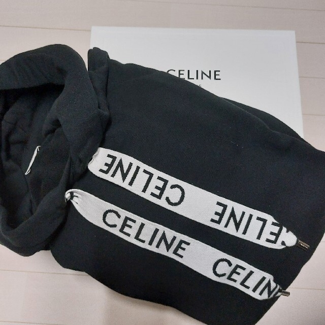 最新入荷 celine CELINEセリーヌ ロゴルーズスウェットパーカー黒XXL