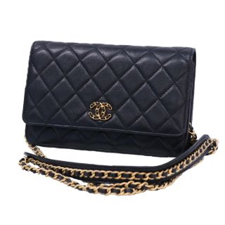 シャネル(CHANEL)のCHANEL マトラッセ ココマーク シングル チェーンウォレット G金具(財布)