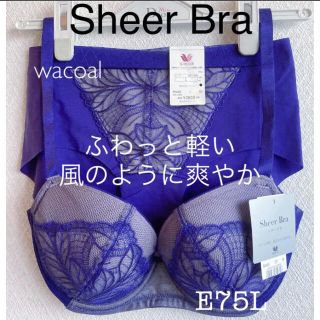 ワコール(Wacoal)の【新品タグ付】ワコール／SheerBraシアーブラ・E75L（定価¥9,240）(ブラ&ショーツセット)