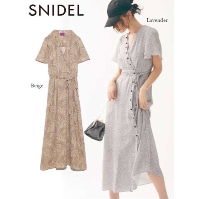 SNIDEL(スナイデル)の★お値下げ★SNIDEL  ワンピース リバティ ベージュ イエロー ペイズリー レディースのワンピース(ロングワンピース/マキシワンピース)の商品写真