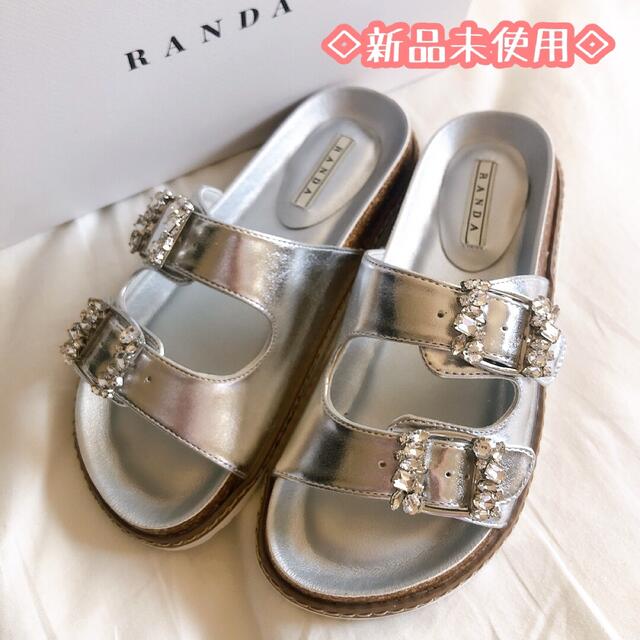 RANDA - 新品未使用◇RANDA ビジューバックルサンダルの通販 by