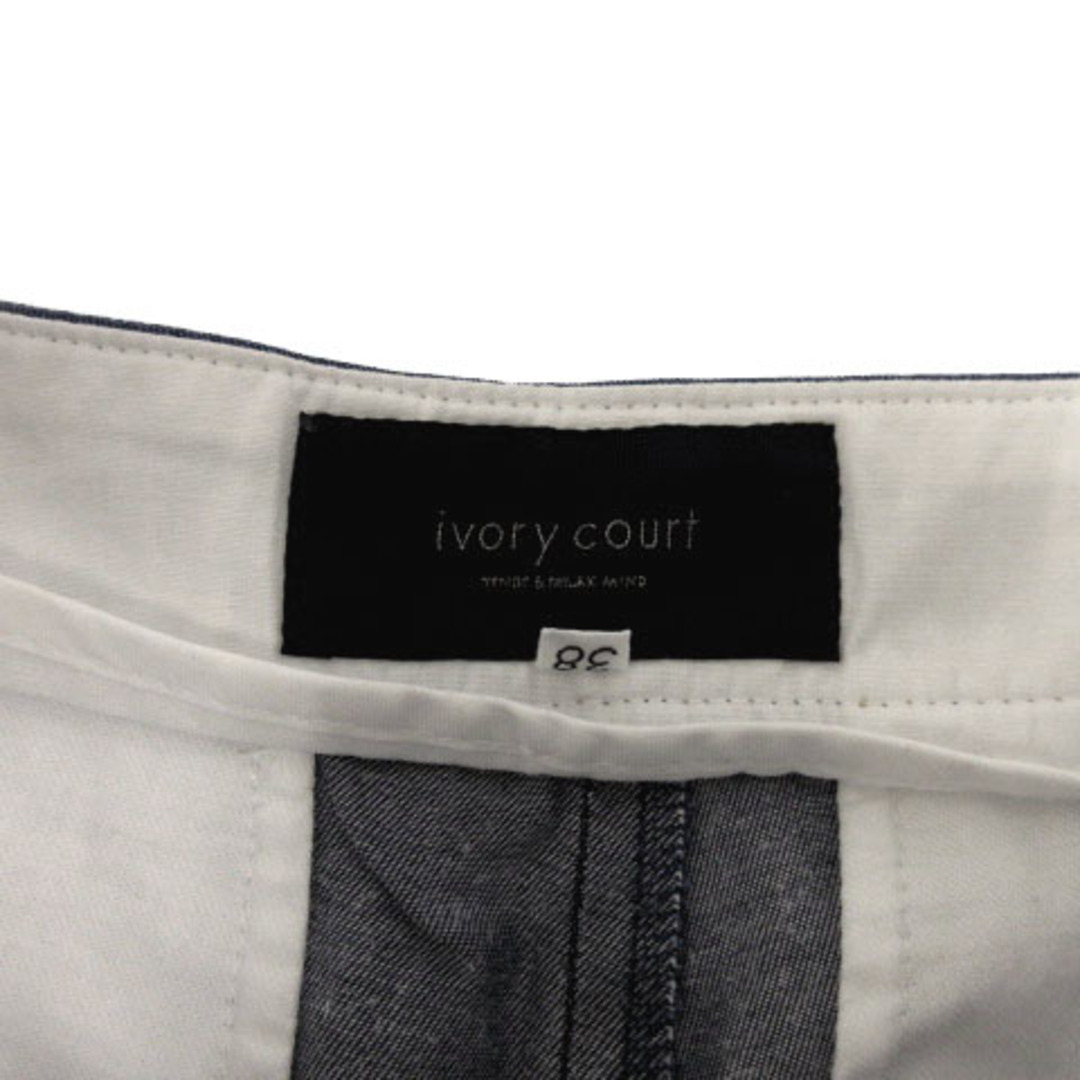 ivory court(アイボリーコート)のアイボリーコート パンツ ワイドパンツ シャンブレー 日本製 青 38 レディースのパンツ(その他)の商品写真