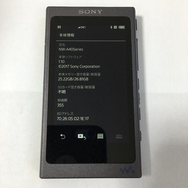 スマホ/家電/カメラソニー ウォークマン Aシリーズ 32GB NW-A46HN B