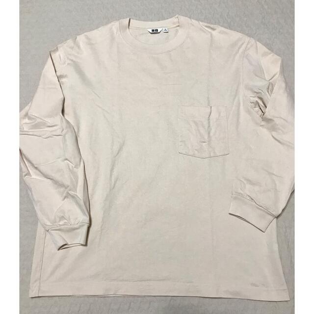 UNIQLO(ユニクロ)のUNIQLO U ユニクロ ユー クルーネック Tシャツ 長袖 ナチュラル XL メンズのトップス(Tシャツ/カットソー(七分/長袖))の商品写真