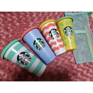 スターバックスコーヒー(Starbucks Coffee)の韓国スタバ★ サマー リユーザブルカップセット(4p)(タンブラー)