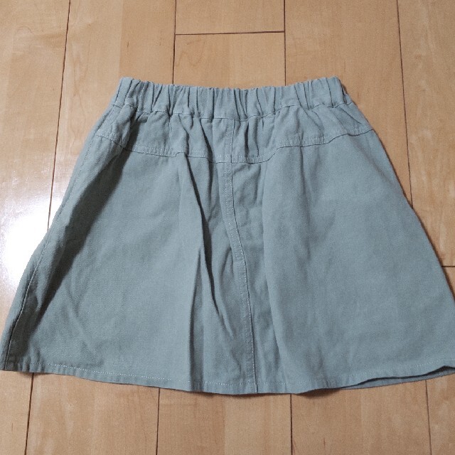 モスグリーン色デニムスカート*160サイズ キッズ/ベビー/マタニティのキッズ服女の子用(90cm~)(スカート)の商品写真
