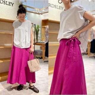 今季完売 ビアズリー BEARDSLEY 新品 麻レーヨンロングラップ