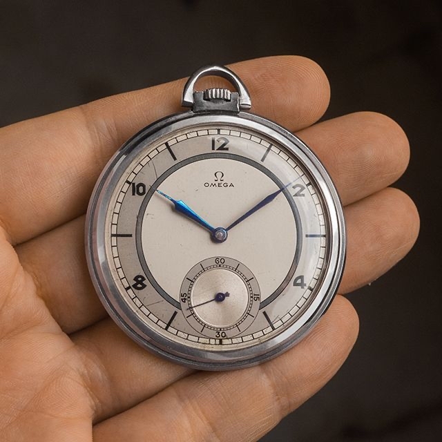 OMEGA - (497) OH済 オメガ 懐中時計 手巻き 1935年 アンティーク メンズ