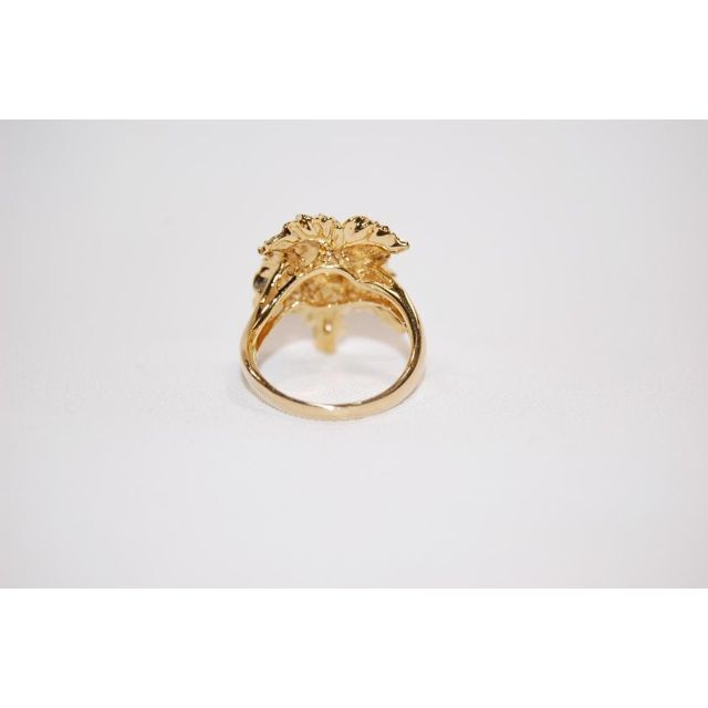 Ｋ１８　ピンクサファイヤ　ダイヤモンド　フラワーモチーフ　リング　指輪　約１７号 5