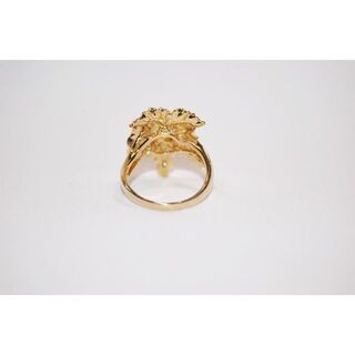 Ｋ１８　ピンクサファイヤ　ダイヤモンド　フラワーモチーフ　リング　指輪　約１７号
