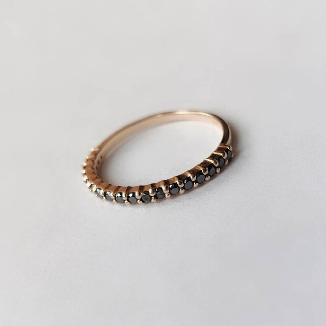 ブラックダイヤリングK18 レディースのアクセサリー(リング(指輪))の商品写真