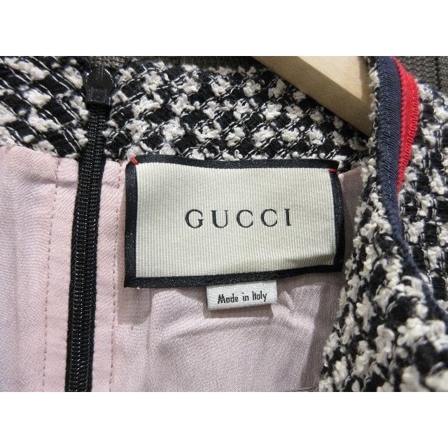 Gucci - GUCCI ツイード ワンピース パールボタン 44サイズ ☆美品☆の