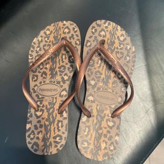 ハワイアナス(havaianas)のhavaianas ヒョウ柄ビーサン　35-36 レディース(ビーチサンダル)