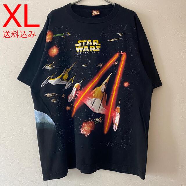 激レア90sUSA古着 スターウォーズ エピソード1 tシャツ タイダイ柄 XL-