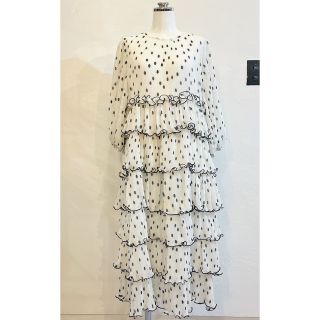 【美品】GANNI ポルカドット　プリーツワンピース