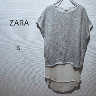 ザラ(ZARA)のzara☆ドッキングスウェットシースルー(カットソー(半袖/袖なし))