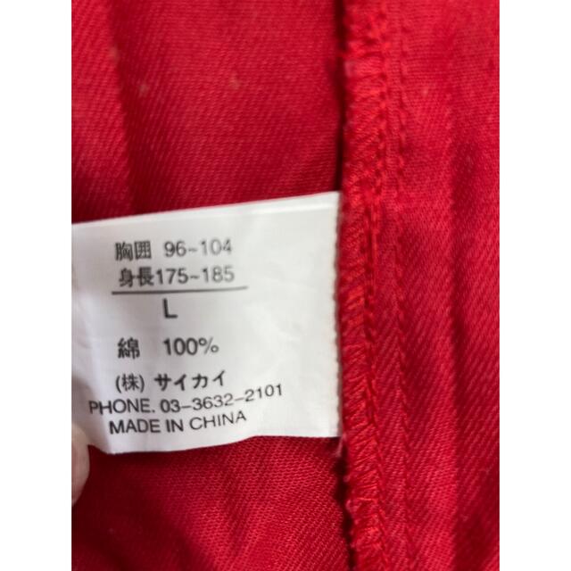新品未使用　シャツ　L メンズ　夏　秋　かっこいい　ロゴ　ワッペン　レッド　赤 5