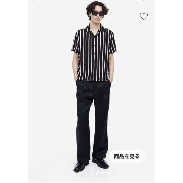 H&M(エイチアンドエム)の最終価格‼️メンズ　ストライプ　シャツ メンズのトップス(Tシャツ/カットソー(半袖/袖なし))の商品写真