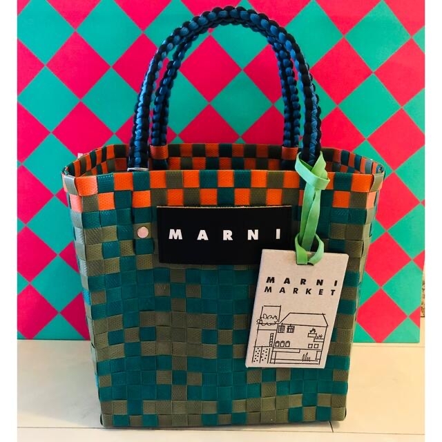 新作 MARNI マルニ コットンジャージーハンドル ピクニックバッグ ミニ