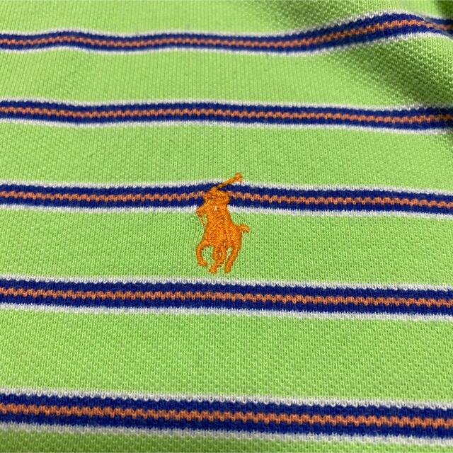 POLO RALPH LAUREN(ポロラルフローレン)の90s 古着 ポロ ラルフローレン 刺繍ロゴ XXL ボーダー ビッグシルエット メンズのトップス(ポロシャツ)の商品写真