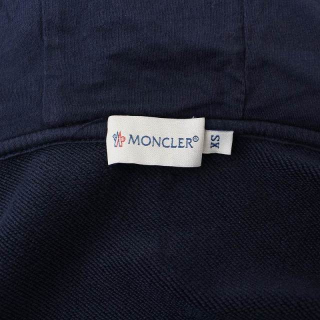 MONCLER(モンクレール)のモンクレール ジップアップ パーカー スウェット 長袖 ワッペン XS 紺 レディースのトップス(パーカー)の商品写真