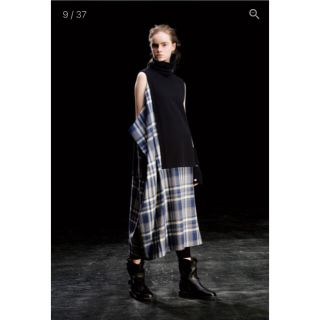 コムデギャルソン(COMME des GARCONS)のy's 2019AW チェック柄ワンピース　ベスト付(ロングワンピース/マキシワンピース)