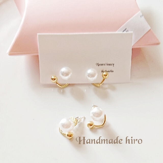 2way ☆パールとゴールドボールピアス レディースのアクセサリー(ピアス)の商品写真