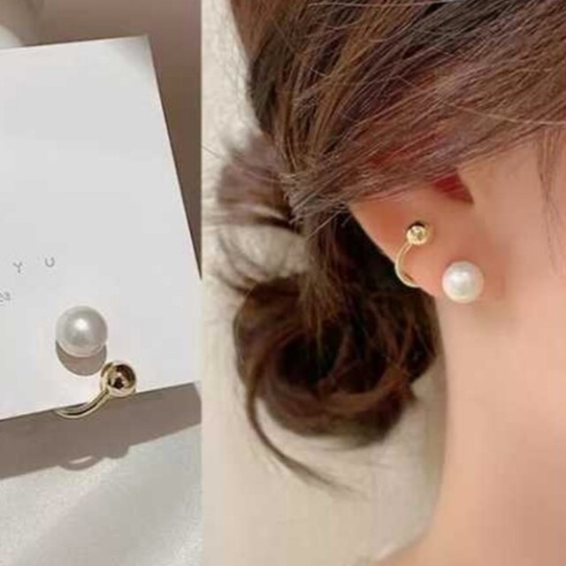 2way ☆パールとゴールドボールピアス レディースのアクセサリー(ピアス)の商品写真