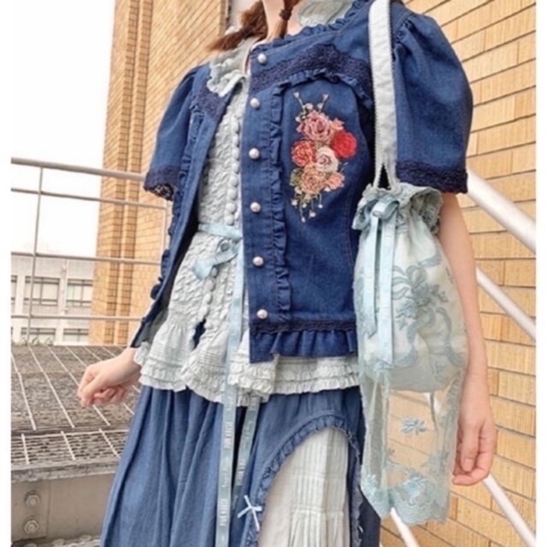 ブランド 新品 新品タグ付き ピンクハウス いちご柄レースデニム