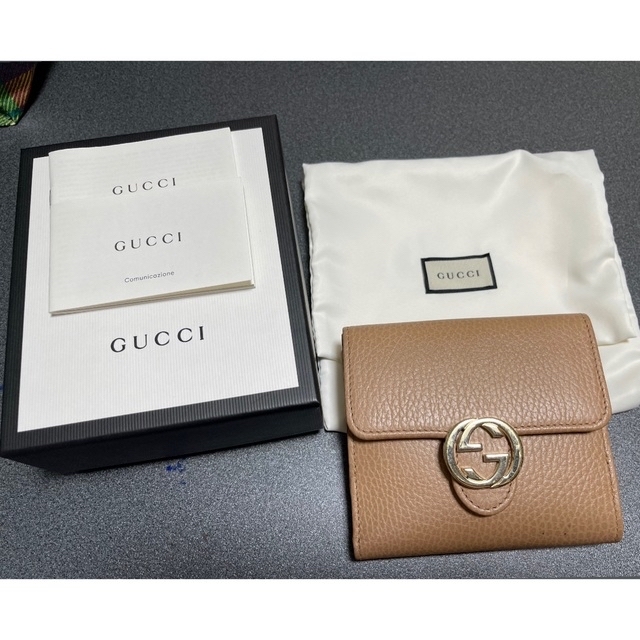日曜日まで限定値下げ】GUCCI 二つ折り財布 インターロッキング レザー