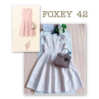 フォクシー(FOXEY)のFOXEY 2020年増産品　Ｖバロンワンピース　希少42 極美品　Rene(ひざ丈ワンピース)