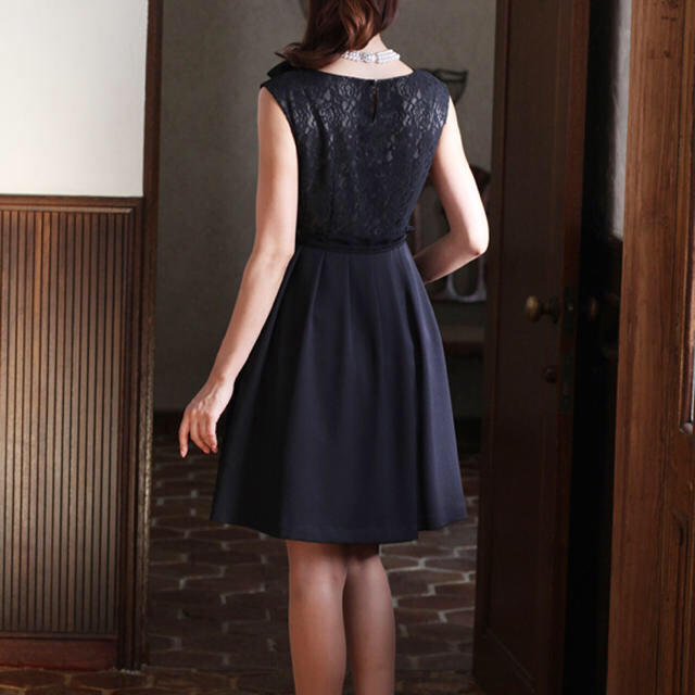 SOIR(ソワール)の東京ソワール ココラッシー ドレス レースワンピース ネイビー レディースのフォーマル/ドレス(ミディアムドレス)の商品写真