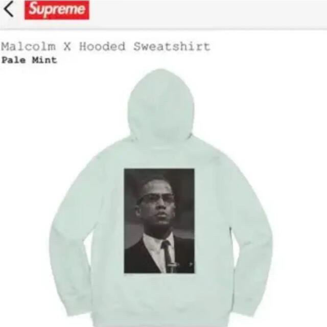 PaleMintSIZEsupreme Malcom X Hooded Sweatshirt  L