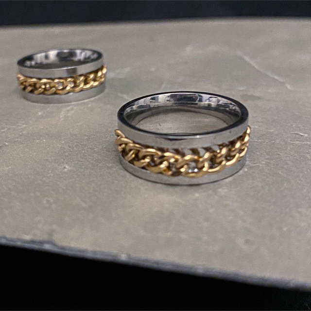 Ameri VINTAGE(アメリヴィンテージ)のCenter chain gold ring No.59 レディースのアクセサリー(リング(指輪))の商品写真