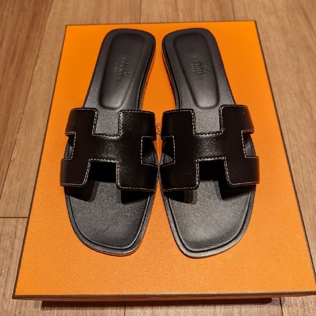 新品・未使用】エルメス オラン サンダル 36 ブラック 黒 HERMES www