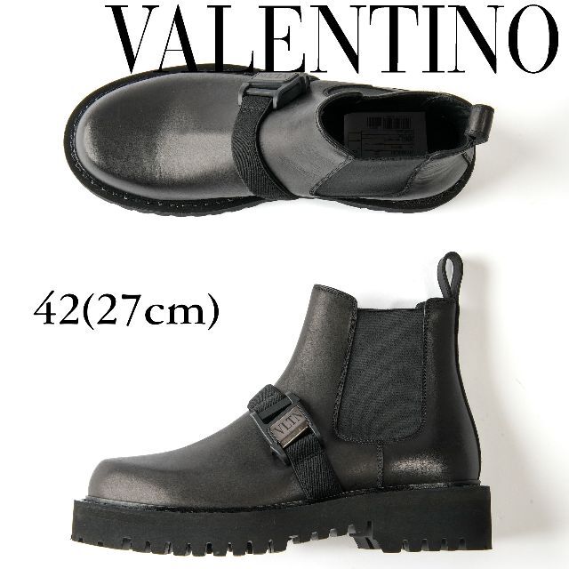 激安通販 VALENTINO 42 ベルトブーツ VLTN VALENTINO 新品 - ブーツ