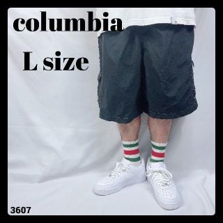 コロンビア(Columbia)の訳あり コロンビア ナイロン製 ハーフパンツ 黒 ブラック インナー付き L(ショートパンツ)