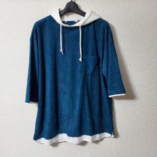 シマムラ(しまむら)の新品　重ね着ふう　フード付きカットソー(Tシャツ/カットソー(半袖/袖なし))