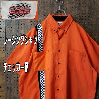 PACE RACEWEAR レーシングシャツ　半袖シャツ　XL　オレンジ(シャツ)