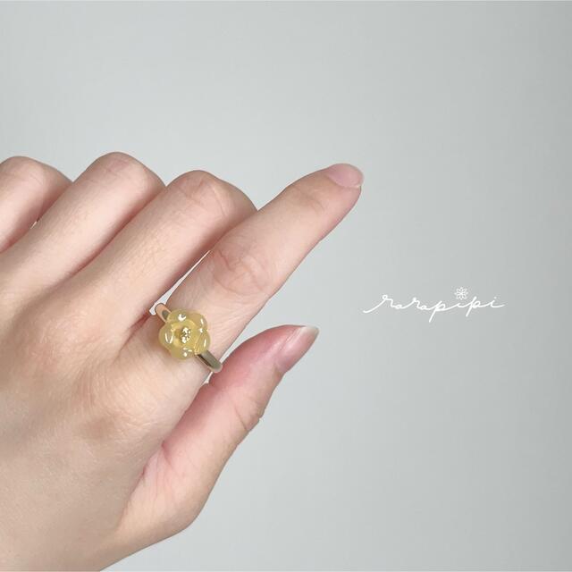 colorful flower ring デイジー ハンドメイドのアクセサリー(リング)の商品写真