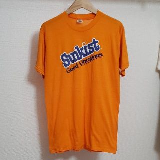 70's　USA　ビンテージ　Sunkist　サンキスト　Tシャツ　オレンジ(Tシャツ/カットソー(半袖/袖なし))